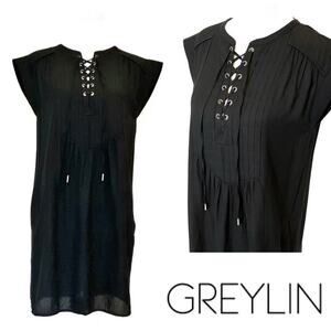 Greylin Lace Up Tie Shift Dress Cover Up Women's Size Medium